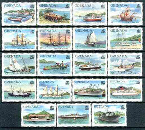 Grenada 1980 Shipping definitive set of 19 values complete (without imprint) unmounted mint SG 1081A-99A*