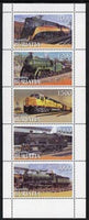 Buriatia Republic 1996 Locomotives perf set of 5 values unmounted mint