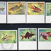 Vietnam 1984 Fishes imperf set of 7 cto used (very scarce with only a limited number issued thus) as SG 700-06*