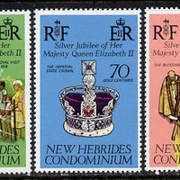 New Hebrides - English 1977 Silver Jubilee set of 3 (SG 217-9) unmounted mint