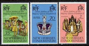 New Hebrides - English 1977 Silver Jubilee set of 3 (SG 217-9) unmounted mint