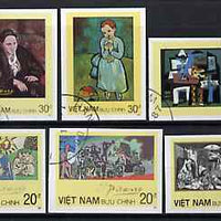 Vietnam 1987 Paintings by Picasso imperf set of 6 cto used (very scarce with only a limited number issued thus) as SG 1124-29*