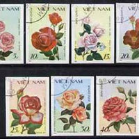 Vietnam 1987 Roses imperf set of 7 cto used (very scarce with only a limited number issued thus) as SG 1101-07*