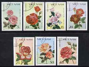 Vietnam 1987 Roses imperf set of 7 cto used (very scarce with only a limited number issued thus) as SG 1101-07*