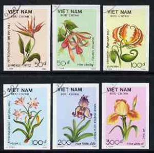 Vietnam 1989 Flowers imperf set of 6 cto used (very scarce with only a limited number issued thus) as SG 1331-36*