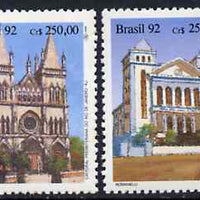 Brazil 1992 Church Anniversaryesaries set of 2, SG 2513-14 unmounted mint*