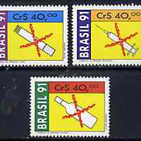 Brazil 1991 Anti-Addiction Campaign set of 3 (Drugs, Alcohol & Tobacco) SG 2474-76 unmounted mint*