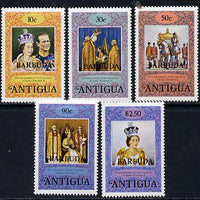Barbuda 1978 Coronation 25th Anniversary perf 14 set of 5 from sheets (SG 415-19) unmounted mint