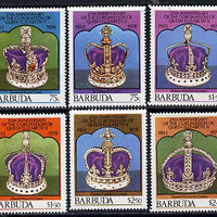 Barbuda 1978 Coronation 25th Anniversary 1st issue (Crowns) set of 6 unmounted mint, SG 408-13
