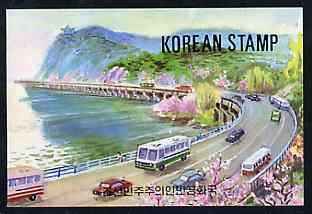 Booklet - North Korea 1995 82nd Birth Anniversary of Kim Sung 50 jons booklet containing pane of 5 x 10 jons (Buses & Traffic on front cover)