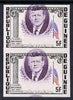 Guinea - Conakry 1964 Kennedy Memorial 5f imperf proof pair with portrait misplaced 5mm unmounted mint, as SG 426