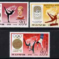 North Korea 1978 Gymnastics the 3 x 20ch values from the History of Olympics set of 15 unmounted mint (SG N 1753, 1761 & 1766)