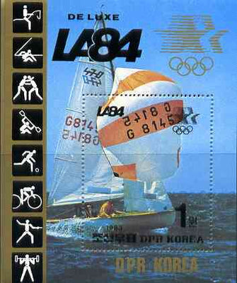 North Korea 1984 Los Angeles Olympics deluxe m/sheet (Sailing) see note after SG 2365