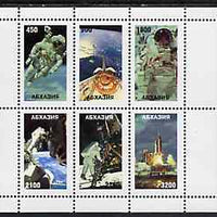 Abkhazia 1997 Space Exploration perf sheetlet containing complete set of 6 unmounted mint