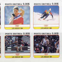 Eritrea 1984 Los Angeles Olympic Games imperf set of 8 unmounted mint