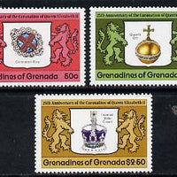Grenada - Grenadines 1978 Coronation 25th Anniversary perf 14 set of 3 from sheets unmounted mint SG 272-4