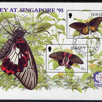 Jersey 1995 Butterflies perf m/sheet with Singapore 95 International Stamp Exhibition logo fine cto used, SG MS722