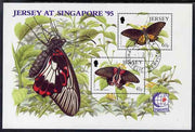 Jersey 1995 Butterflies perf m/sheet with Singapore 95 International Stamp Exhibition logo fine cto used, SG MS722