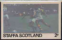 Staffa - Football Original composite artwork for 2p value comprising coloured photograph mounted on board 6€" x 4", inscription & value on tracing paper overlay