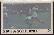 Staffa - Football Original composite artwork for 2p value comprising coloured photograph mounted on board 6€" x 4", inscription & value on tracing paper overlay