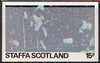 Staffa - Football Original composite artwork for 15p value comprising coloured photograph mounted on board 6€" x 4", inscription & value on tracing paper overlay