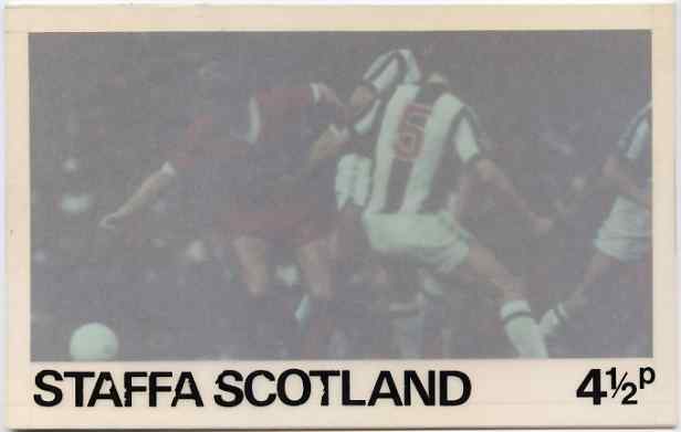 Staffa - Football Original composite artwork for 4.5p value comprising coloured photograph mounted on board 6€" x 4", inscription & value on tracing paper overlay