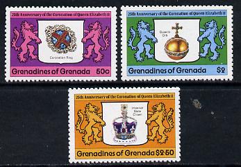 Grenada - Grenadines 1978 Coronation 25th Anniversary perf 12 set of 3 from sheetlets unmounted mint SG 272-4