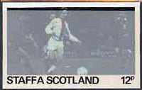Staffa - Football Original composite artwork for 12p value comprising coloured photograph mounted on board 6€" x 4", inscription & value on tracing paper overlay