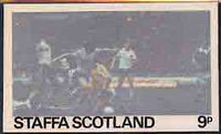 Staffa - Football Original composite artwork for 9p value comprising coloured photograph mounted on board 6€" x 4", inscription & value on tracing paper overlay