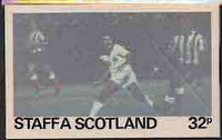 Staffa - Football Original composite artwork for 32p value comprising coloured photograph mounted on board 6€" x 4", inscription & value on tracing paper overlay