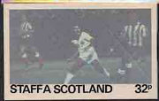 Staffa - Football Original composite artwork for 32p value comprising coloured photograph mounted on board 6€" x 4", inscription & value on tracing paper overlay