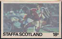 Staffa - Football Original composite artwork for 18p value comprising coloured photograph mounted on board 6€" x 4", inscription & value on tracing paper overlay