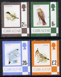 Gibraltar 1977 Birds, the 4 values from def set (2.5p, 6p, 20p £ £2) SG 377, 381, 385 & 389 unmounted mint*