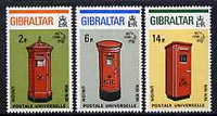 Gibraltar 1974 Centenary of UPU set of 3 unmounted mint, SG 325-27*