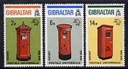 Gibraltar 1974 Centenary of UPU set of 3 unmounted mint, SG 325-27*