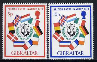 Gibraltar 1973 Britain's Entry into EEC set of 2, SG 308-09 unmounted mint*