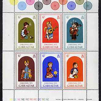 Gibraltar 1975 Christmas sheetlet containing set of 6 unmounted mint, SG 349a