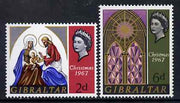 Gibraltar 1967 Christmas set of 2, SG 217-18 unmounted mint*