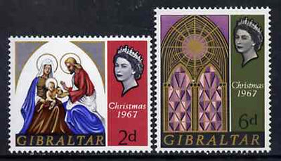 Gibraltar 1967 Christmas set of 2, SG 217-18 unmounted mint*