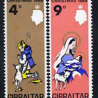 Gibraltar 1968 Christmas set of 2 unmounted mint, SG 231-22*