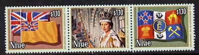 Niue 1978 Coronation 25th Anniversary set of 3 (white border) SG 245-7A unmounted mint