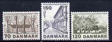 Denmark 1975 European Architectural Heritage Year set of 3 unmounted mint, SG 602-04*
