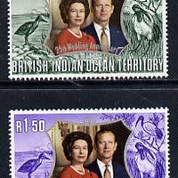 British Indian Ocean Territory 1972 Royal Silver Wedding set of 2 unmounted mint, SG 45-6