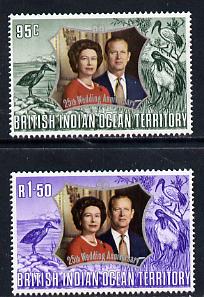 British Indian Ocean Territory 1972 Royal Silver Wedding set of 2 unmounted mint, SG 45-6