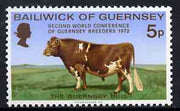 Guernsey 1972 World Conference of Guernsey Breeders unmounted mint, SG 71*