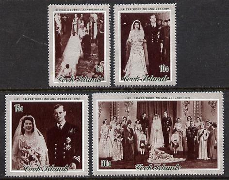 Cook Islands 1972 Silver Wedding set of 4 unmounted mint, SG 413-6