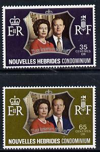 New Hebrides - French 1972 Silver Wedding set of 2 (SG F187-8) unmounted mint