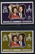 New Hebrides - French 1972 Silver Wedding set of 2 (SG F187-8) unmounted mint