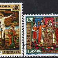 Andorra - French 1975 Europa (Paintings) set of 2 superb cto used, SG F 262-63