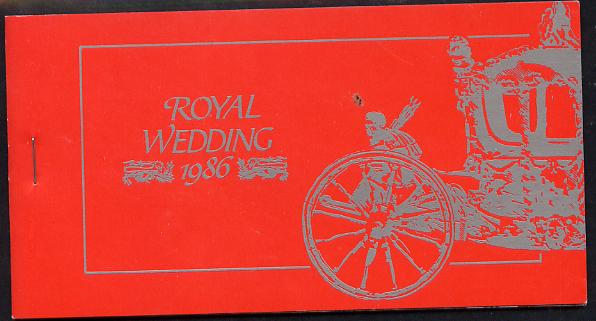 Booklet - Tuvalu 1986 Royal Wedding (Andrew & Fergie) $6.40 booklet (SG SB6) State Coach in silver, panes imperf
